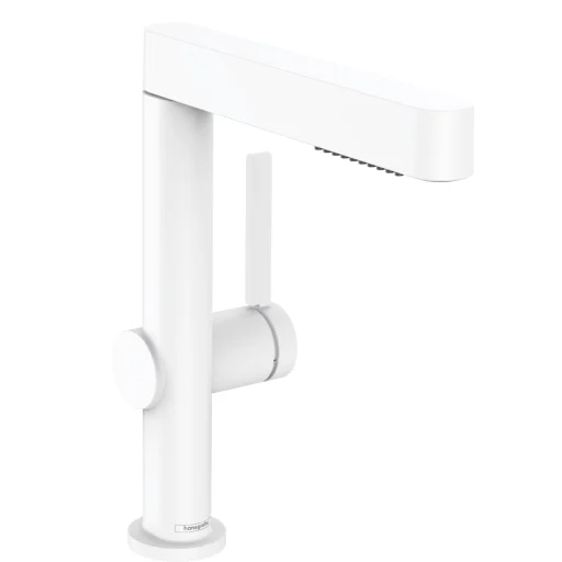 Hansgrohe Finoris 230 servantbatteri, uttrekkbar tut, matt hvit