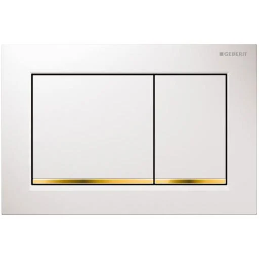 Geberit Omega30 Betjeningsplate, Hvit/Gull