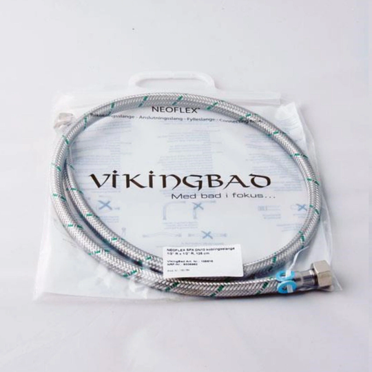 Vikingbad SIL Dn10 Neoperl Koplingsslange - L125cm Dusjkabinett 1/2"Rx1/2"R