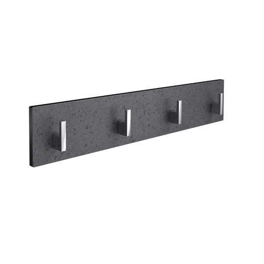 Korsbakken Hylle med Knagger Sort HPL Svart / 40cm