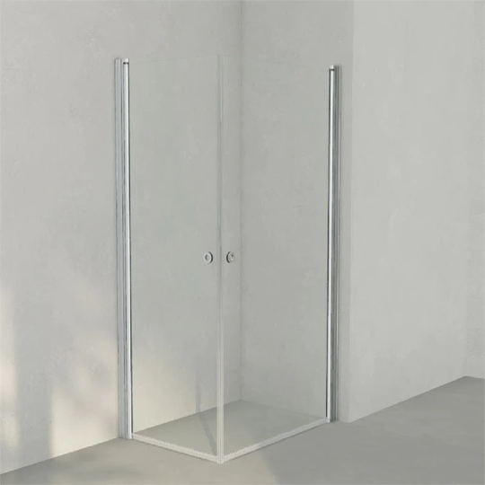 INR Iconic Nordic Rooms Dusjhjørne Linc Angel Original, Klart Glass, Timeless Glass Matt Aluminium / 70x100cm