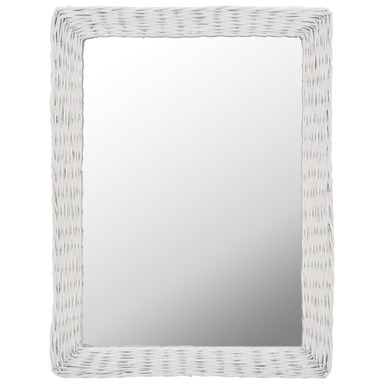vidaXL spejl i flet hvid 60 x 80 cm