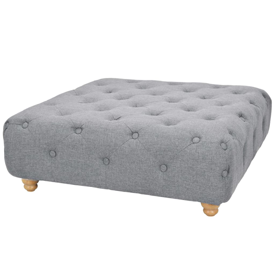 vidaXL puf i stof 80 x 80 x 30 cm lysegrå