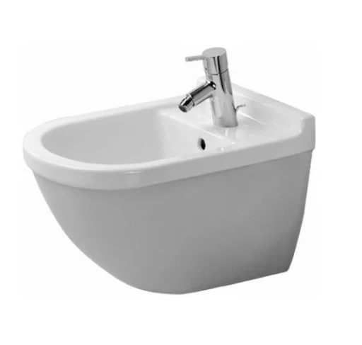 Duravit Starck 3 vegghengt bidet m/WonderGliss & Skjult montering 540x360 mm