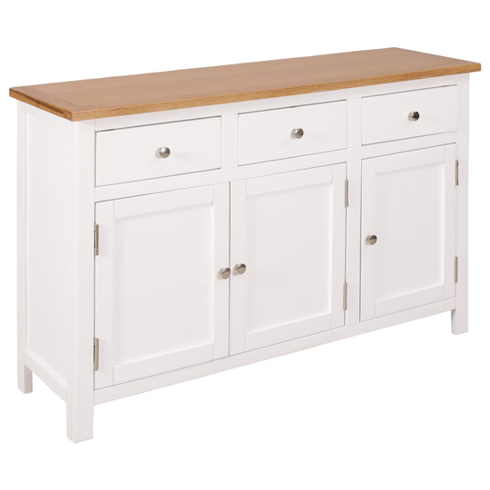 vidaXL skænk 110x33,5x70 cm massivt egetræ
