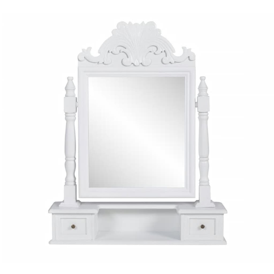 vidaXL toiletbord med firkantet vippespejl MDF
