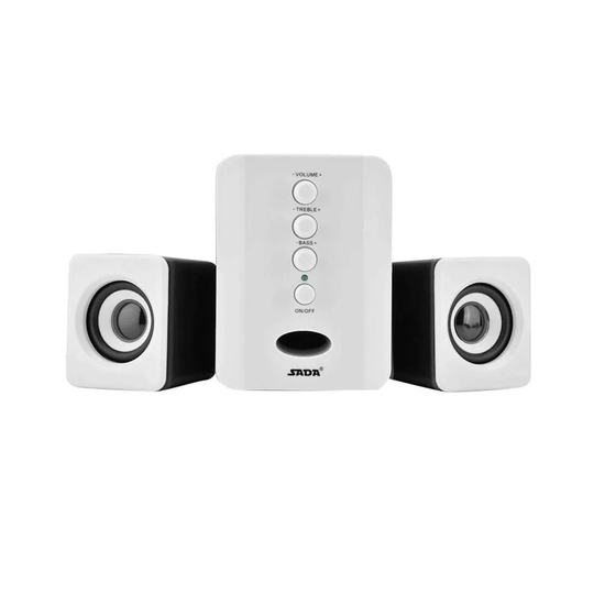 SADA D-202 Stereohøjtalere med Subwoofer, Hvid