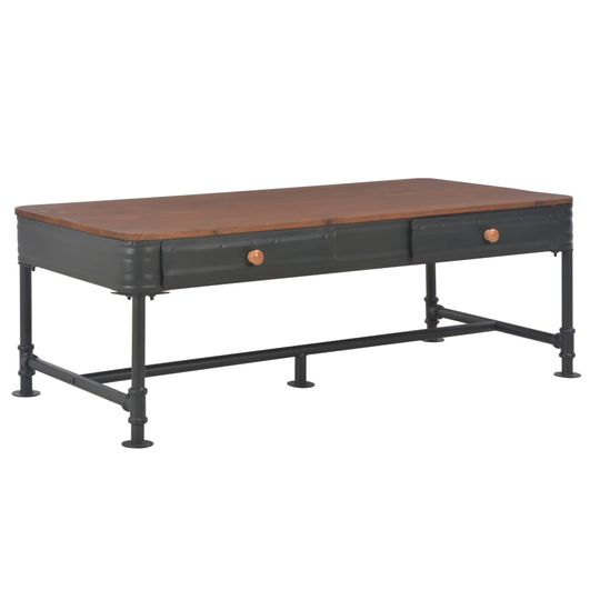 vidaXL sofabord med 2 skuffer 115x55x40 cm massivt grantræ