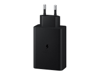 Samsung EP-T6530 - Strømforsyningsadapter - 65 Watt - 3 A - PD 3.0, SFC 2.0 - 3 output-stikforbindelser (USB, 2 x USB-C) - sort