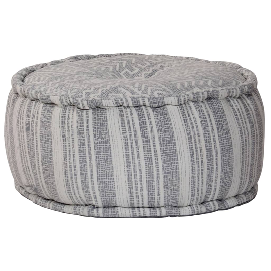 vidaXL håndlavet puf med mønster blå 50 x 25 cm bomuld