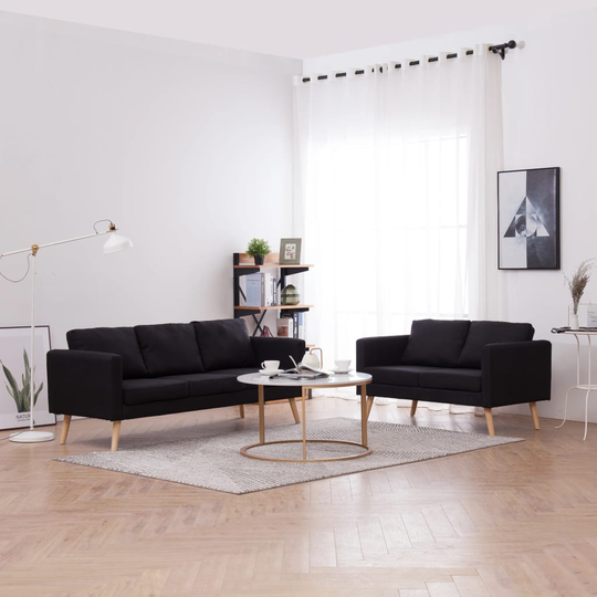 vidaXL sofasæt i 2 dele stof sort
