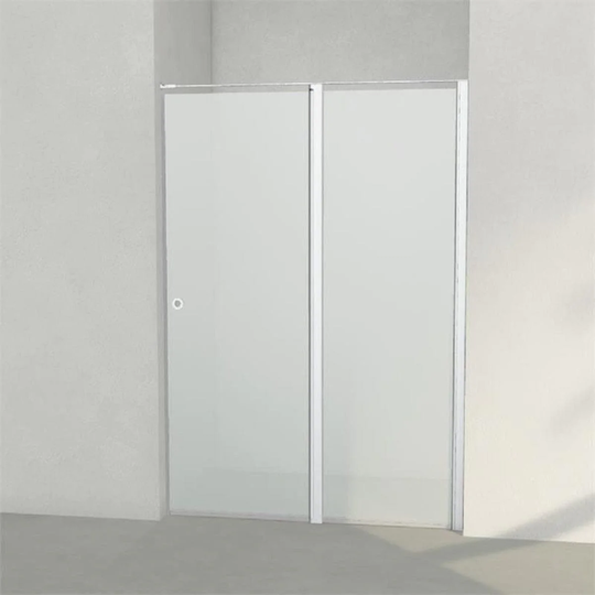 INR Iconic Nordic Rooms Dusjnisje Linc 5 Måltilpasset Matt Aluminium / - Høyre Frostet Glass