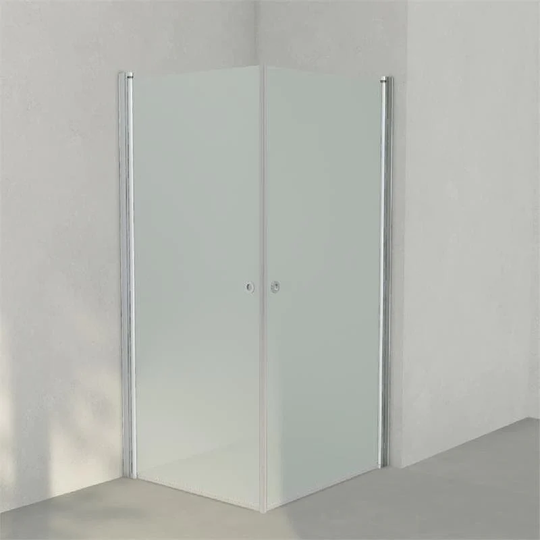 INR Iconic Nordic Rooms Dusjhjørne Linc Angel Original, Frostet/stripe Glass Matt Aluminium / 90x100cm Frostet