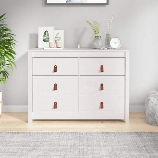 vidaXL kommode 100x40x72 cm massivt fyrretræ hvid