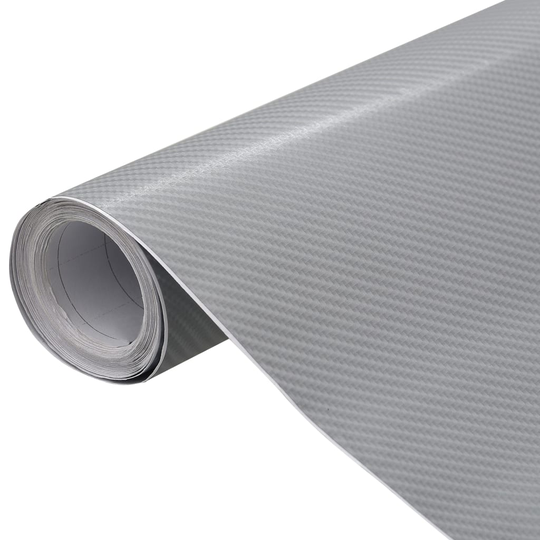 vidaXL bilfolier 2 stk. 100x150 cm + 50x150 cm 4D sølvfarvet