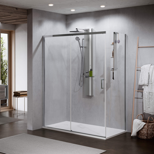 Novellini Zephyros 2.0 PH Skyvedør 120-160cm Krom / 160cm Venstre Klart Glass