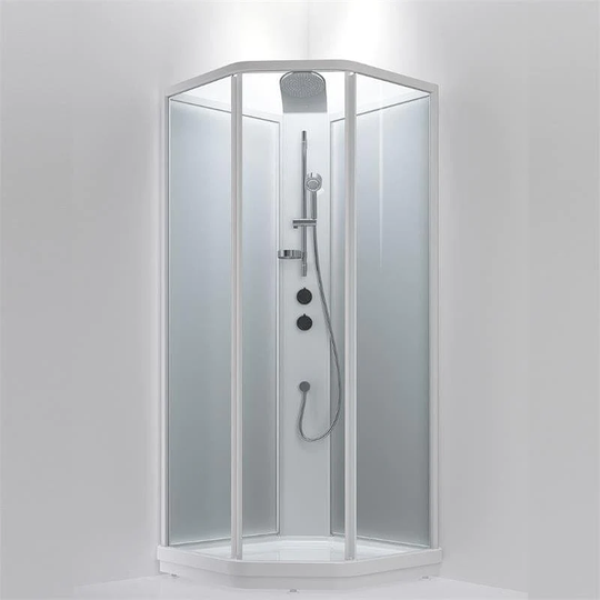 INR Iconic Nordic Rooms Bric 3 Dusjkabinett med Skyvedør Hvit Matt / 80x90cm Venstre Klart Glass