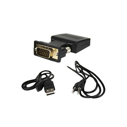 VGA til HDMI Adapter med 3.5mm jackstik