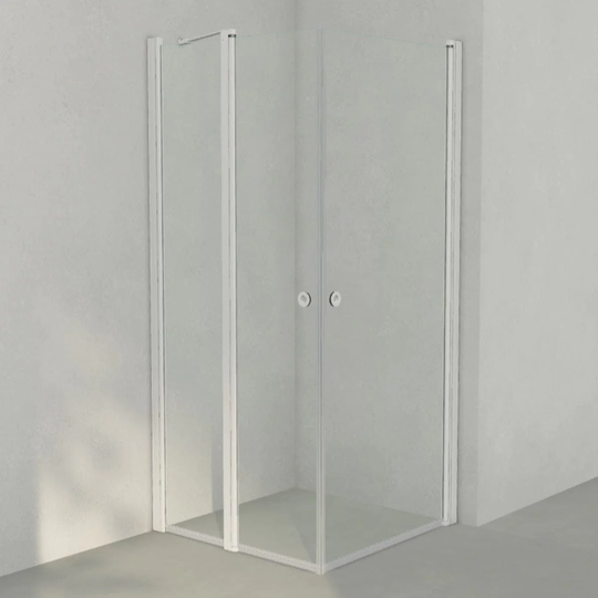 INR Iconic Nordic Rooms Dusjhjørne Linc 14 Måltilpasset Hvit Matt / - Høyre Klart Glass