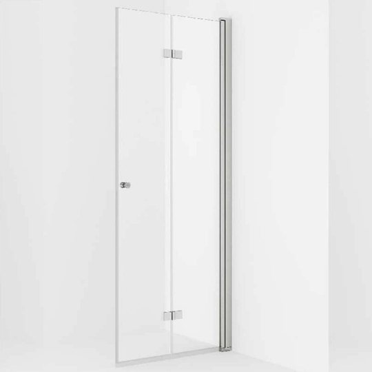Vikingbad Liam Dusjdør Leddet H195cm Sølv / 60cm Høyre Klart Glass