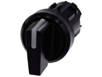 Belyst drejeafbryder, 22 mm, rund, plastik, sort, drejeafbryder kort, 3 afbryder positioner I>O