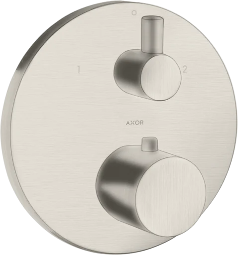 AXOR Uno termostat til innbygging med avsperring/vender, rustfritt stål-optikk
