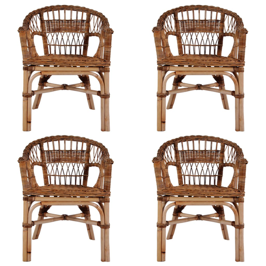 vidaXL havestole 4 stk. naturligt rattan brun