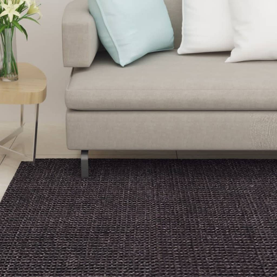 vidaXL gulvtæppe 100x300 cm naturlig sisal sort