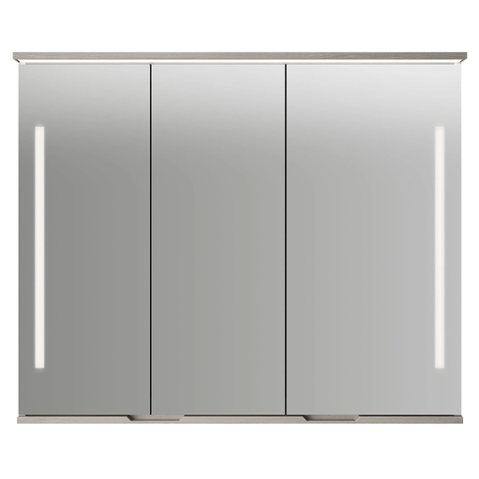 Linn Bad Sogn Speilskap med Integrert Belysning og Stikk Lys eik / 100cm