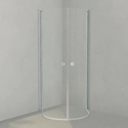 INR Iconic Nordic Rooms Dusjhjørne Linc Monument, Klart Glass B93xd78cm Matt Aluminium /