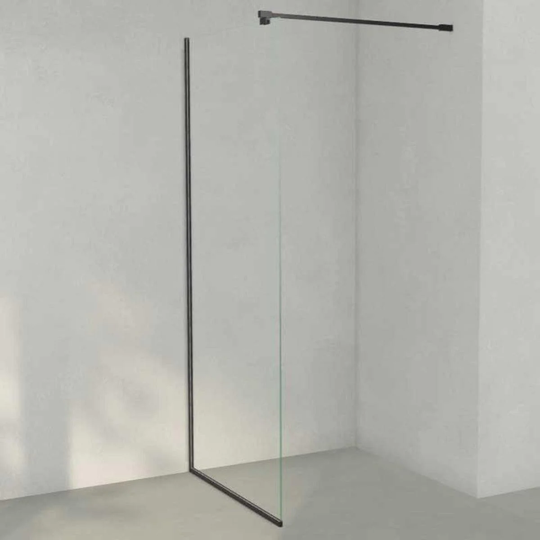 INR Iconic Nordic Rooms Dusjvegg ARC 20 Frame Måltilpasset Svart Matt / Klart Glass