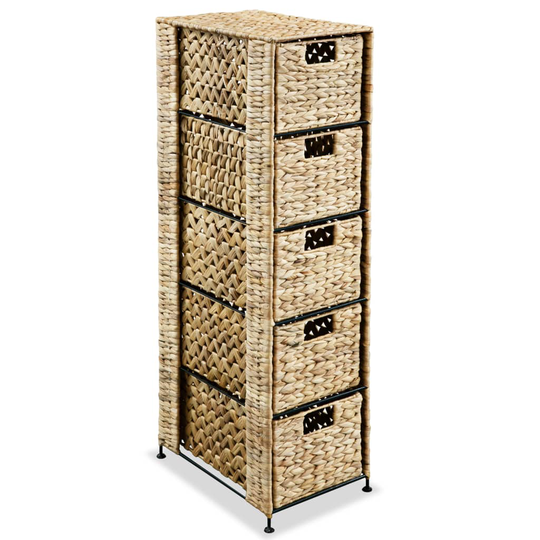 vidaXL opbevaringsenhed med 5 kurve 25,5 x 37 x 100 cm vandhyacint