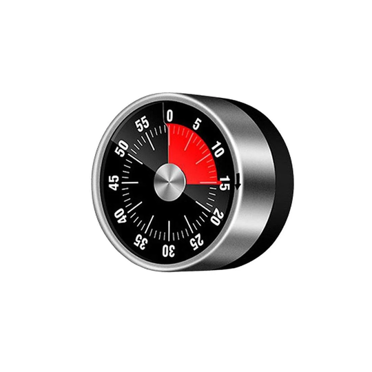 Mekanisk køkkentimer med magnet - sort
