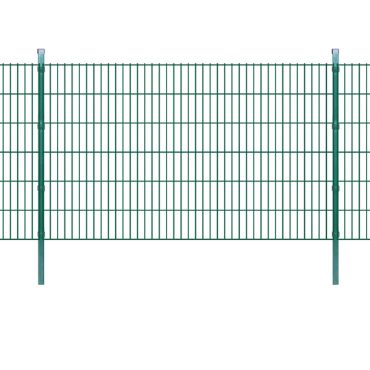vidaXL 2D paneler og pæle til havehegn, 2.008x1.230 mm, 10 m, grønne