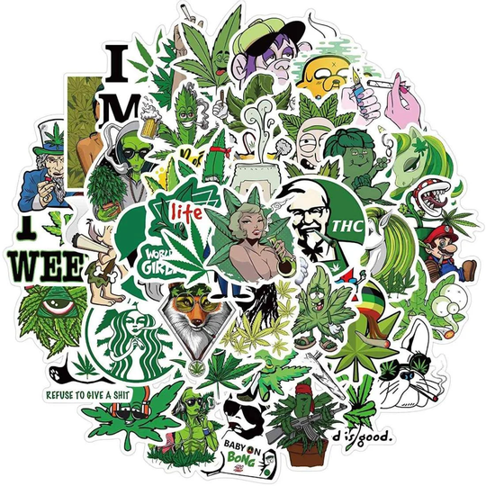 Pakke med Klistermærker - Weed 2