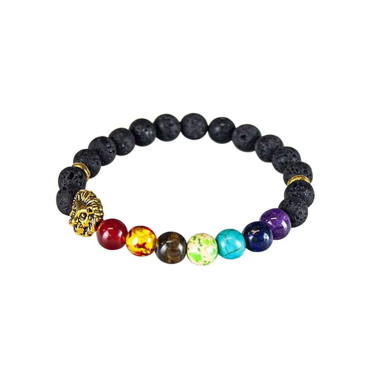 Chakraarmbånd med løvedetalj