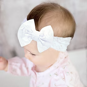 1 stk Baby Jente Søt Dagligdagstøy Hvit Ensfarget Sløyfe Blonder Hårtilbehør Rosa / Hvit / Svart En Størrelse / Pannebånd