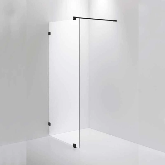 INR Iconic Nordic Rooms Dusjvegg ARC 20 Måltilpasset Svart Matt / Opal Klart Glass