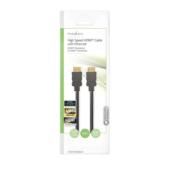 High Speed HDMI-kabel med Ethernet