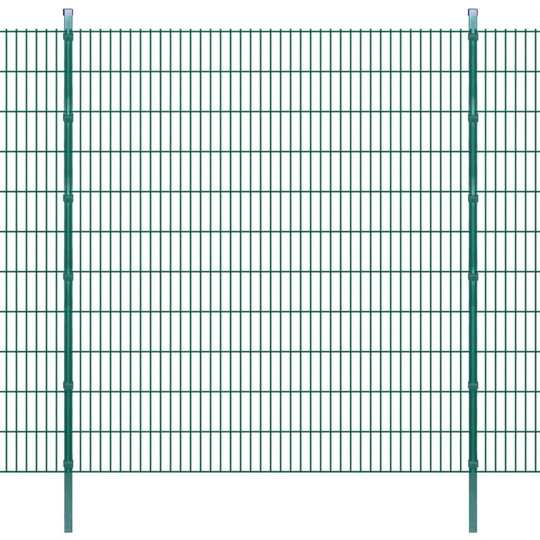 vidaXL 2D Havehegnspaneler & Pæle 2008x2230 mm 42 m Grøn