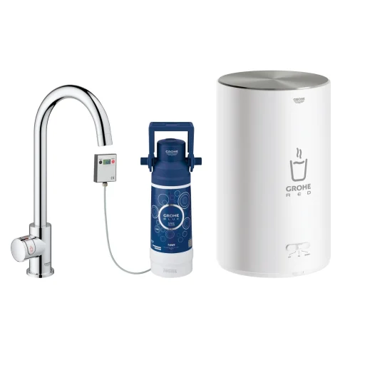 Grohe Red Mono kokende kjøkkenarmatur inkl. 3 liters varmtvannsbereder, krom