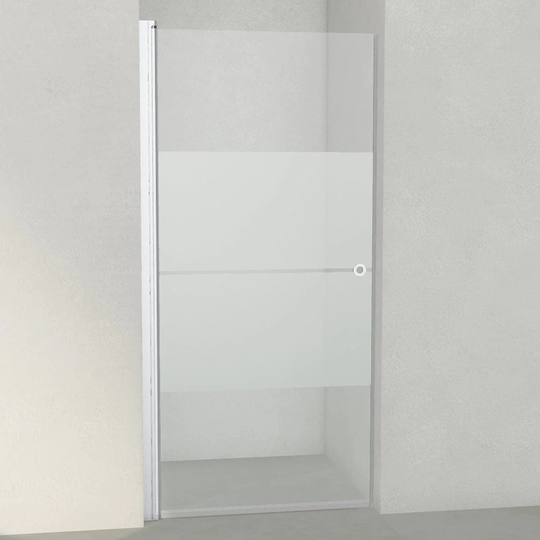 INR Iconic Nordic Rooms Dusjnisje Linc 2 Original Matt Aluminium / 97,5cm Stripe Glass