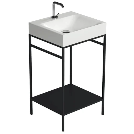 Lavabo Cento 50 gulvmodul i stål og matt sort