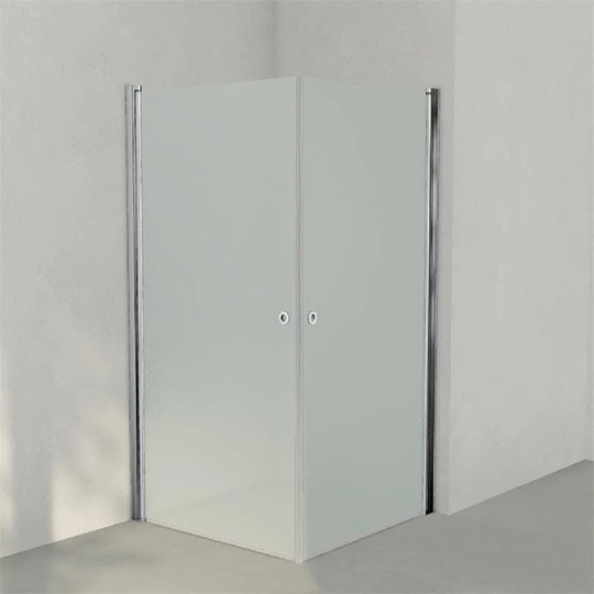 INR Iconic Nordic Rooms Dusjhjørne Linc Angel Original, Frostet/stripe Glass Krom / 100x100cm Frostet