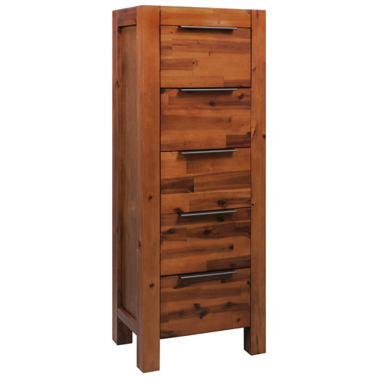 vidaXL kommode massivt akacietræ 45 x 32 x 115 cm