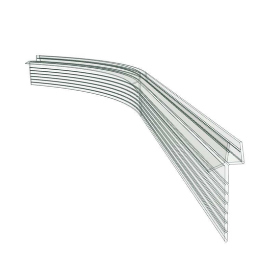Vikingbad Subbelist Liam Buet PVC H51mm Rivbar - B79cm Klar / Venstre