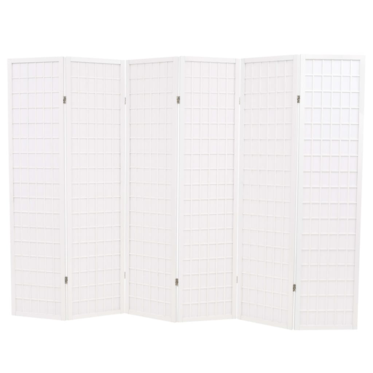 vidaXL foldbar 6-panels rumdeler japansk stil 240 x 170 cm hvid