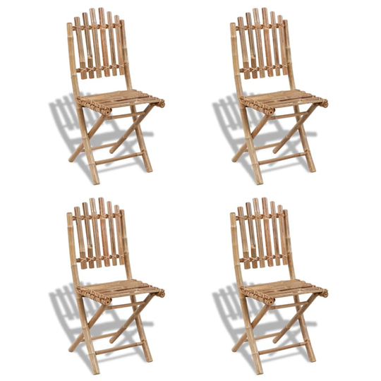 vidaXL foldbare havestole bambus 4 stk.
