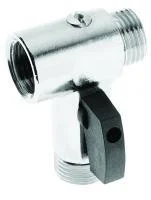 Mellomstykke med avstengning 1/2" i krom