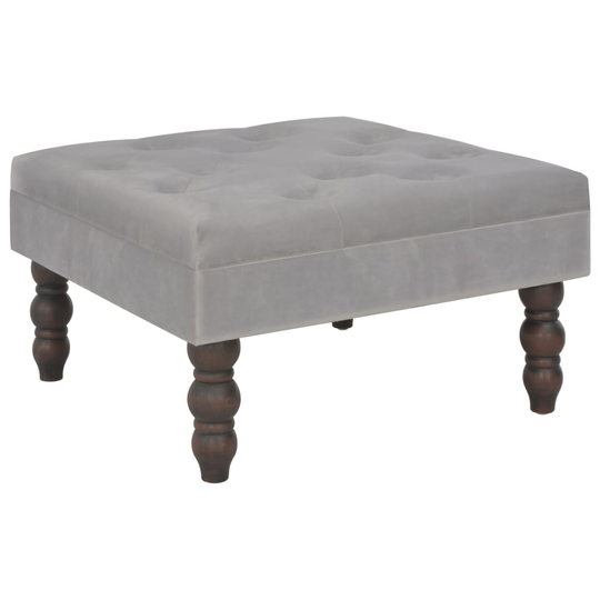 vidaXL taburet 60 x 60 x 36 cm fløjl mørkegrå